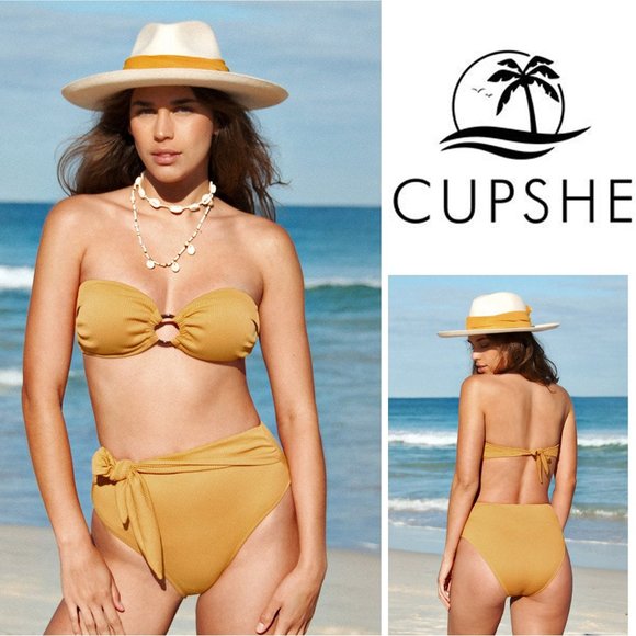 Cupshe Other - CUPSHE Sarah Yellow O-Ring High Waisted Bikini NEW WITH TAGS!